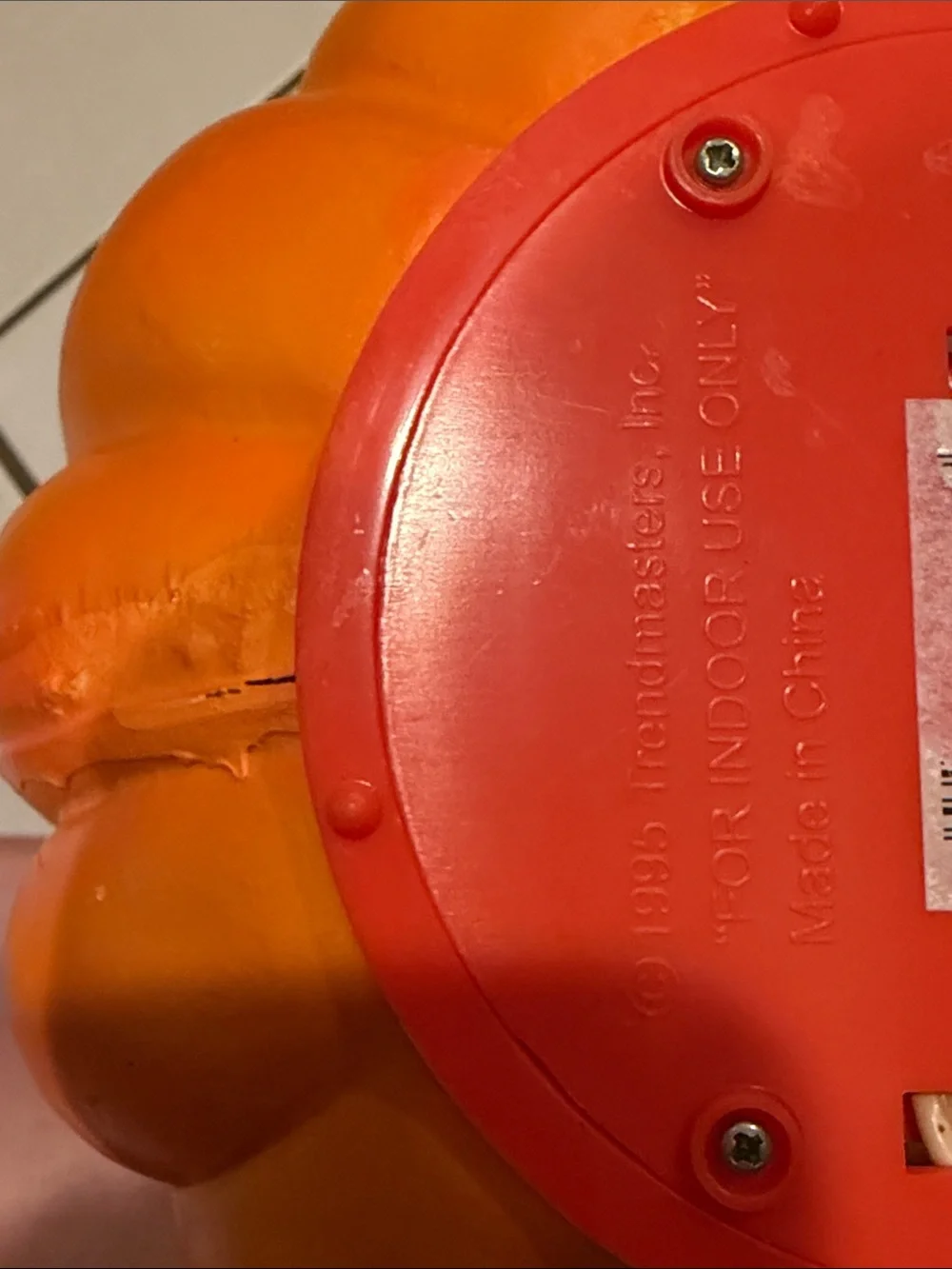 Trendmaster Jack o Lantern Pumpkin Decoration Lights Up 1995
